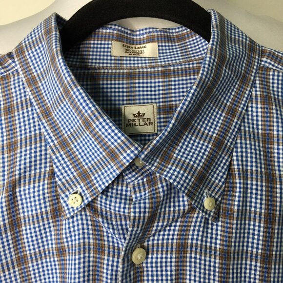 Peter Millar Men's Plaid Button Down Long Sleeve Shirt Size XL - Picture 3 of 13